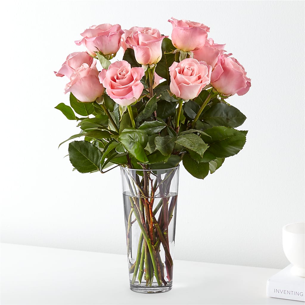 Long Stem Pink Rose Bouquet – POTTING BENCH FLORIST & GIFTS, Fairhaven MA