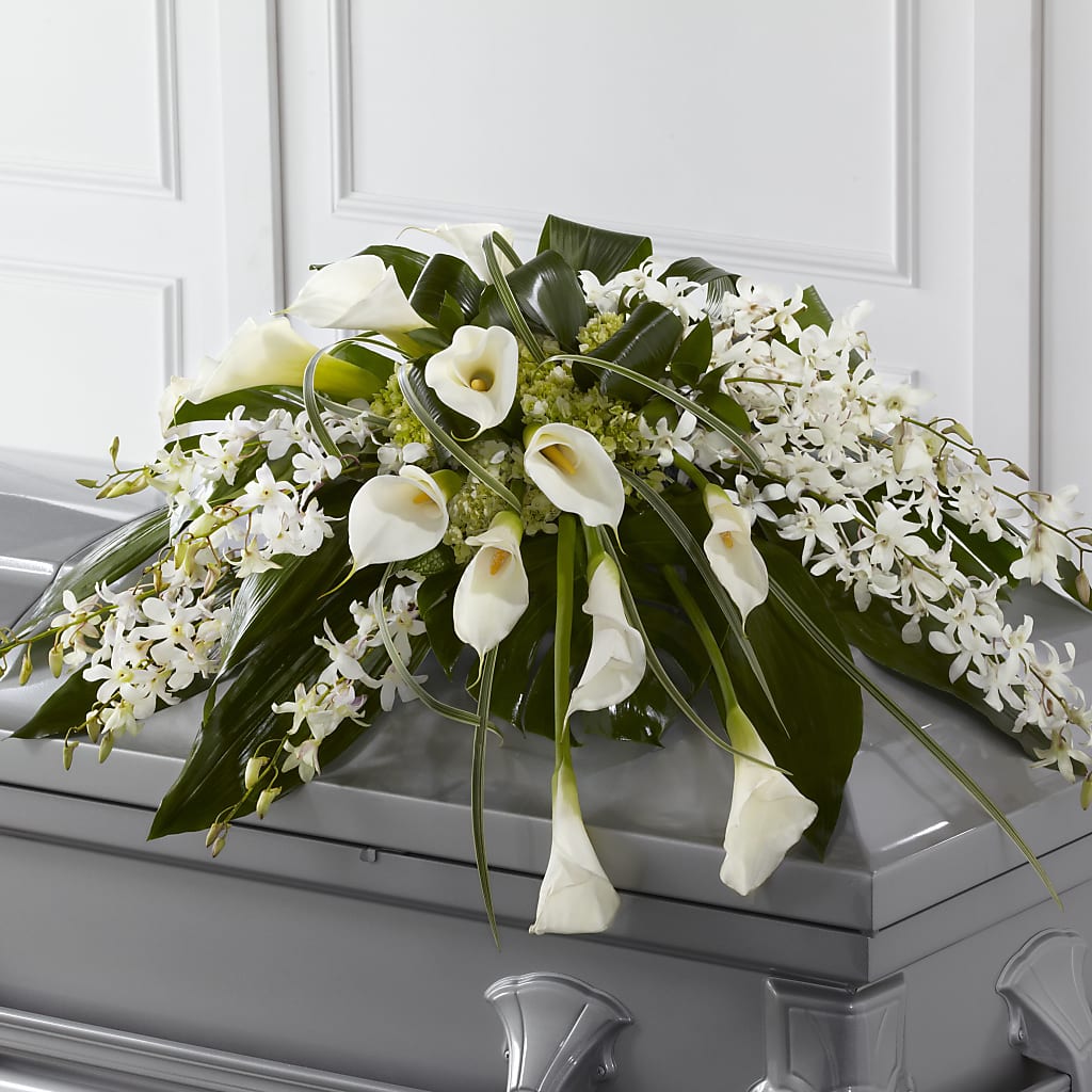 Angel Wings Casket Spray – POTTING BENCH FLORIST & GIFTS, Fairhaven MA