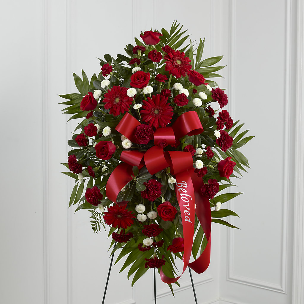 Treasured Memories Standing Spray – POTTING BENCH FLORIST & GIFTS, Fairhaven MA