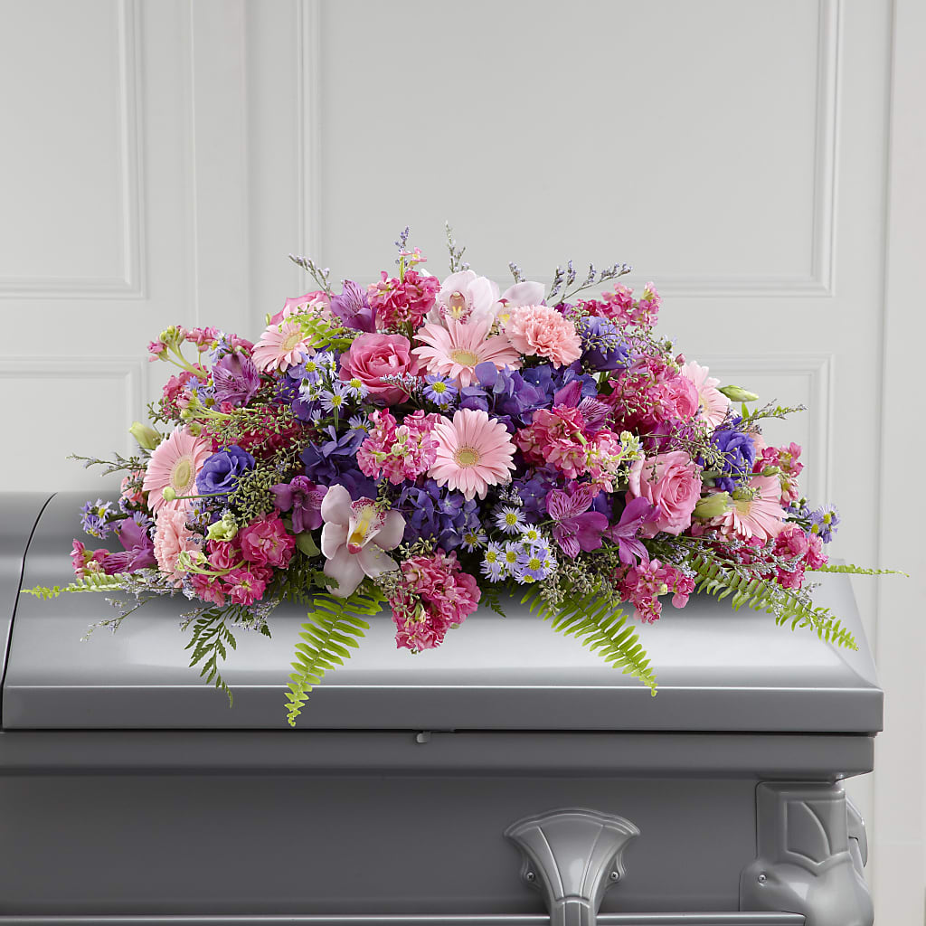 Glorious Garden Casket Spray – POTTING BENCH FLORIST & GIFTS, Fairhaven MA
