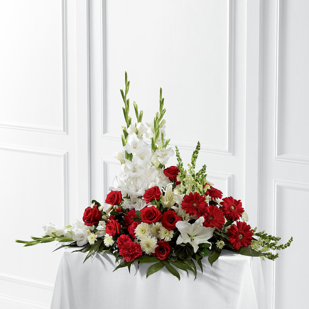 Crimson & White Arrangement – POTTING BENCH FLORIST & GIFTS, Fairhaven MA
