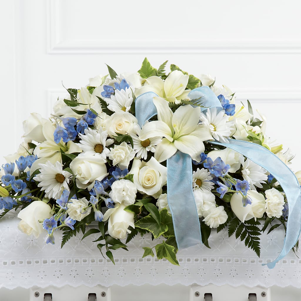 Tender Treasure Casket Spray – POTTING BENCH FLORIST & GIFTS, Fairhaven MA