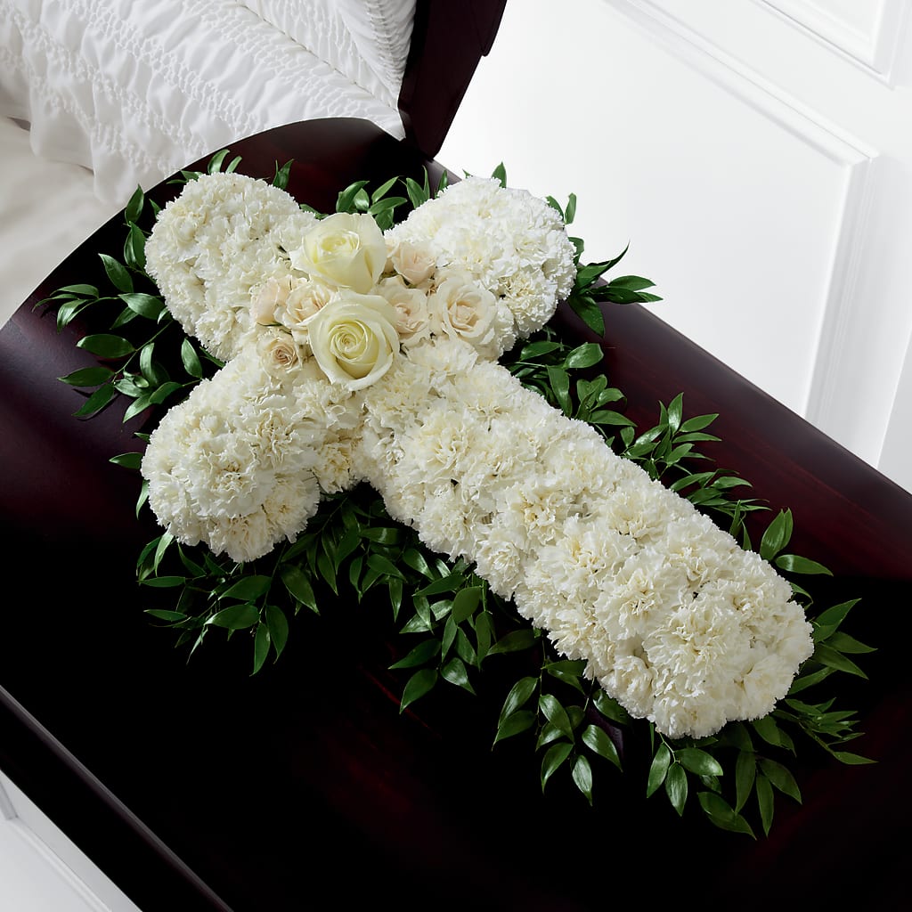 Peaceful Memories Casket Spray (Standard) – POTTING BENCH FLORIST & GIFTS, Fairhaven MA