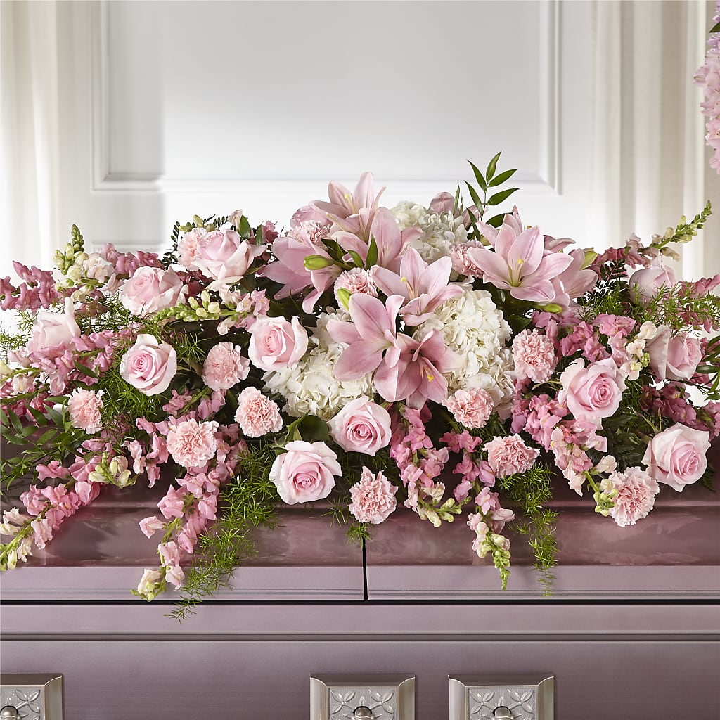 Life & Remembrance Casket Spray – POTTING BENCH FLORIST & GIFTS, Fairhaven MA