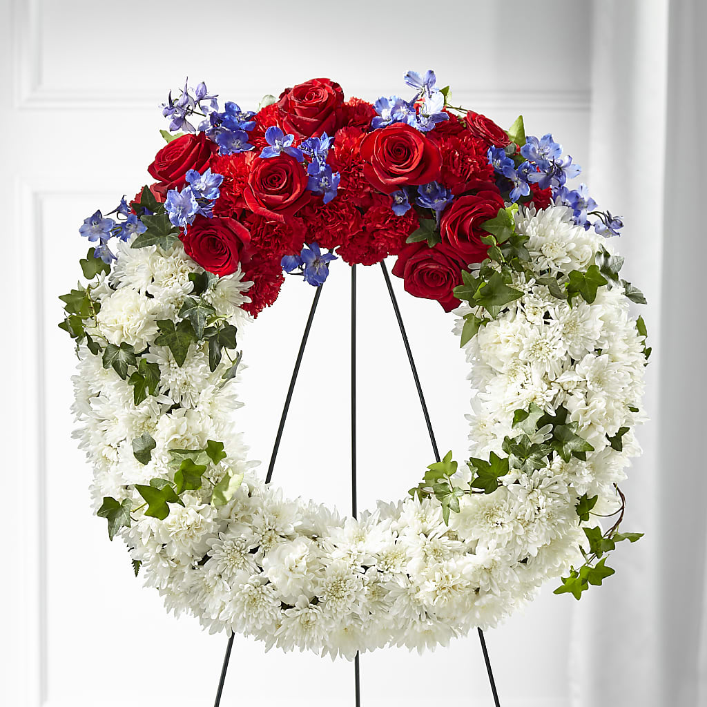 Patriotic Passion Wreath – POTTING BENCH FLORIST & GIFTS, Fairhaven MA