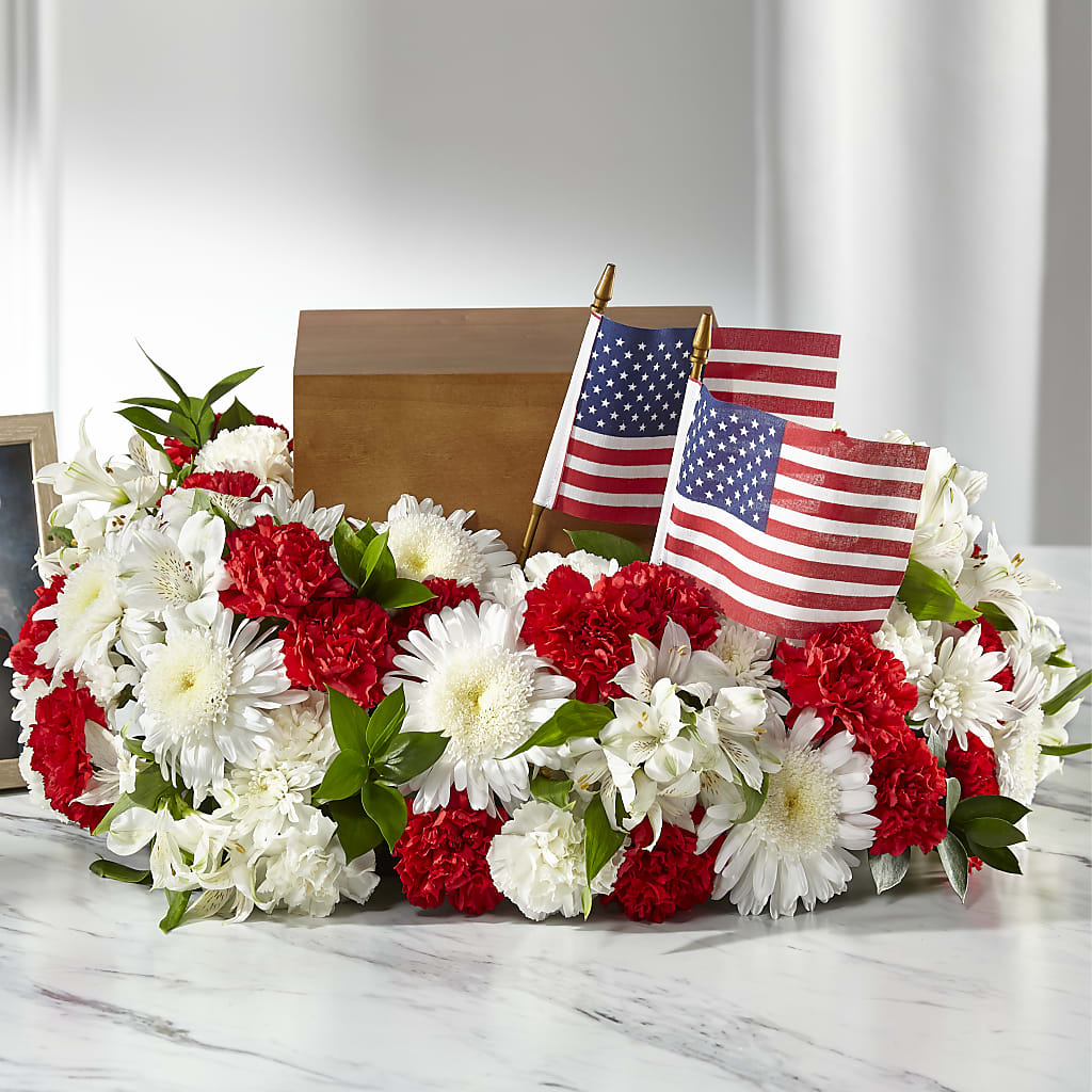 Spirit of Patriotism Cremation Adornment – POTTING BENCH FLORIST & GIFTS, Fairhaven MA