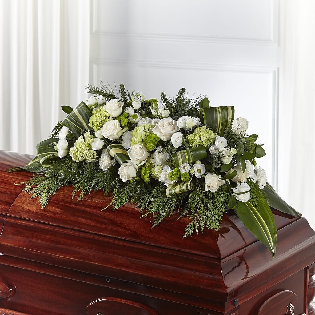 Hopeful Gesture Casket Spray – POTTING BENCH FLORIST & GIFTS, Fairhaven MA