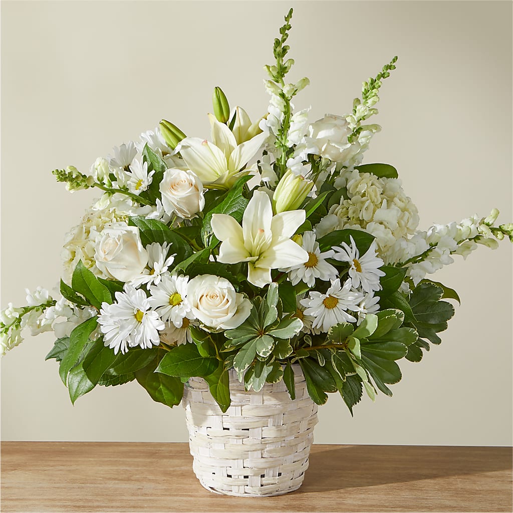 Ivory Elegance Floral Basket – POTTING BENCH FLORIST & GIFTS, Fairhaven MA