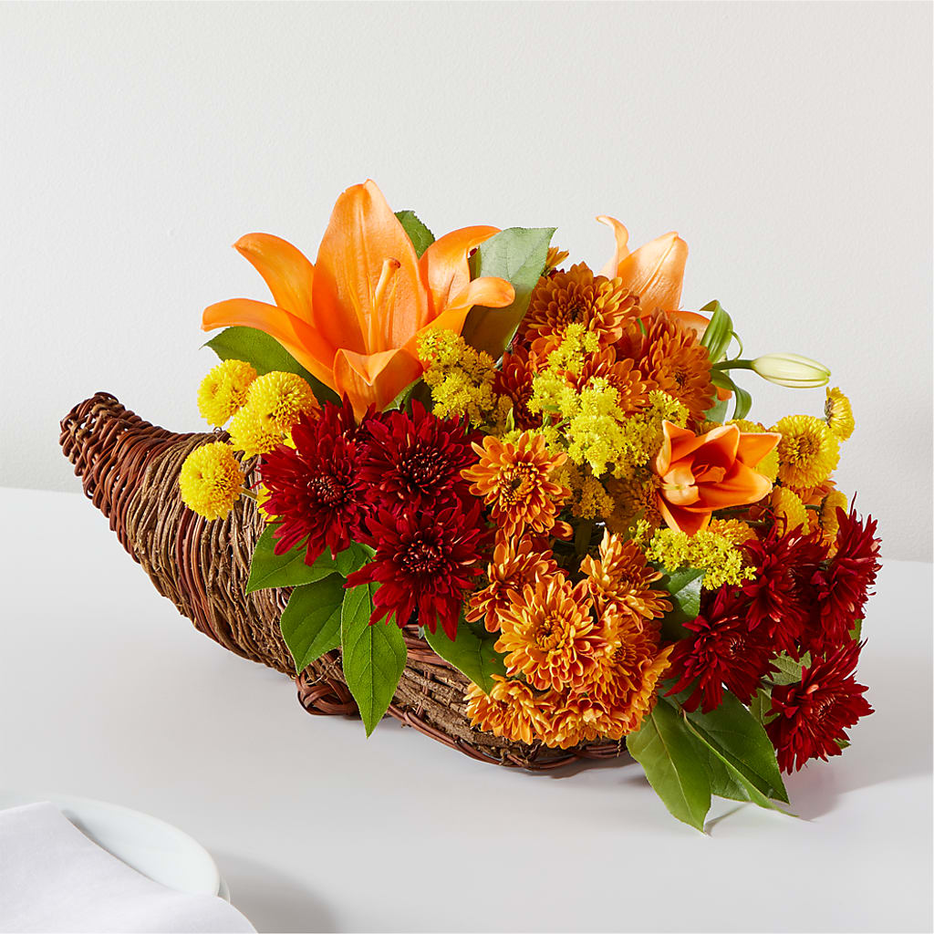 Bouquet of Blessings Cornucopia – POTTING BENCH FLORIST & GIFTS, Fairhaven MA
