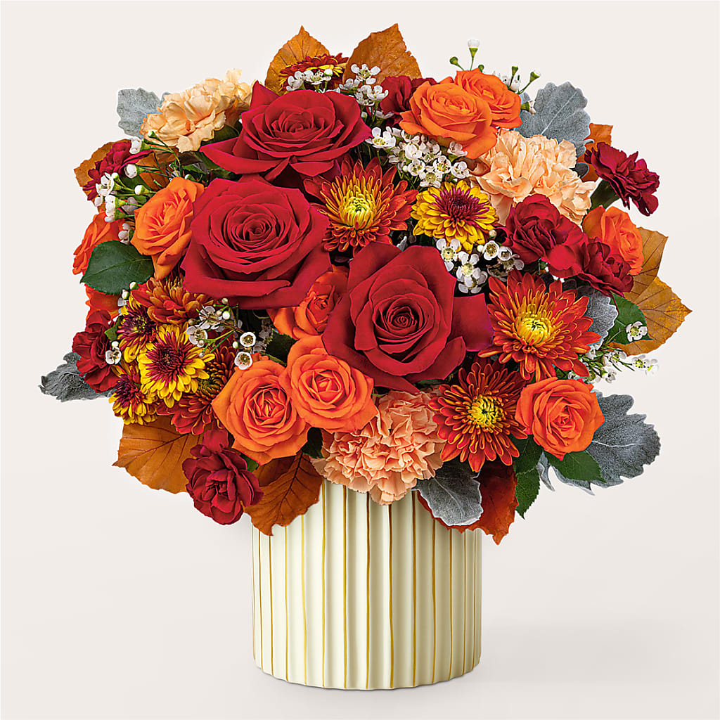 Merlot Bouquet with Ivory Vase – POTTING BENCH FLORIST & GIFTS, Fairhaven MA