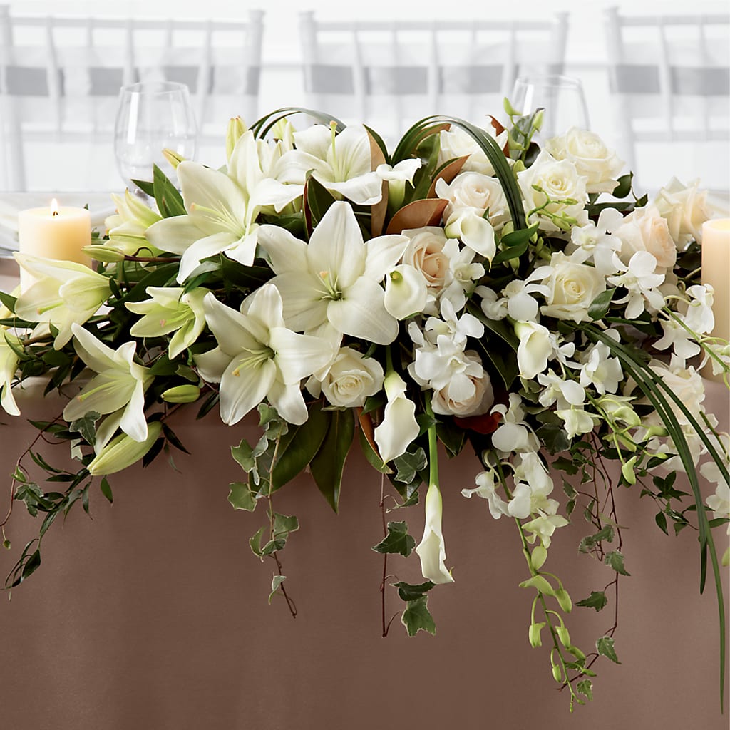 White Linen Arrangement – POTTING BENCH FLORIST & GIFTS, Fairhaven MA