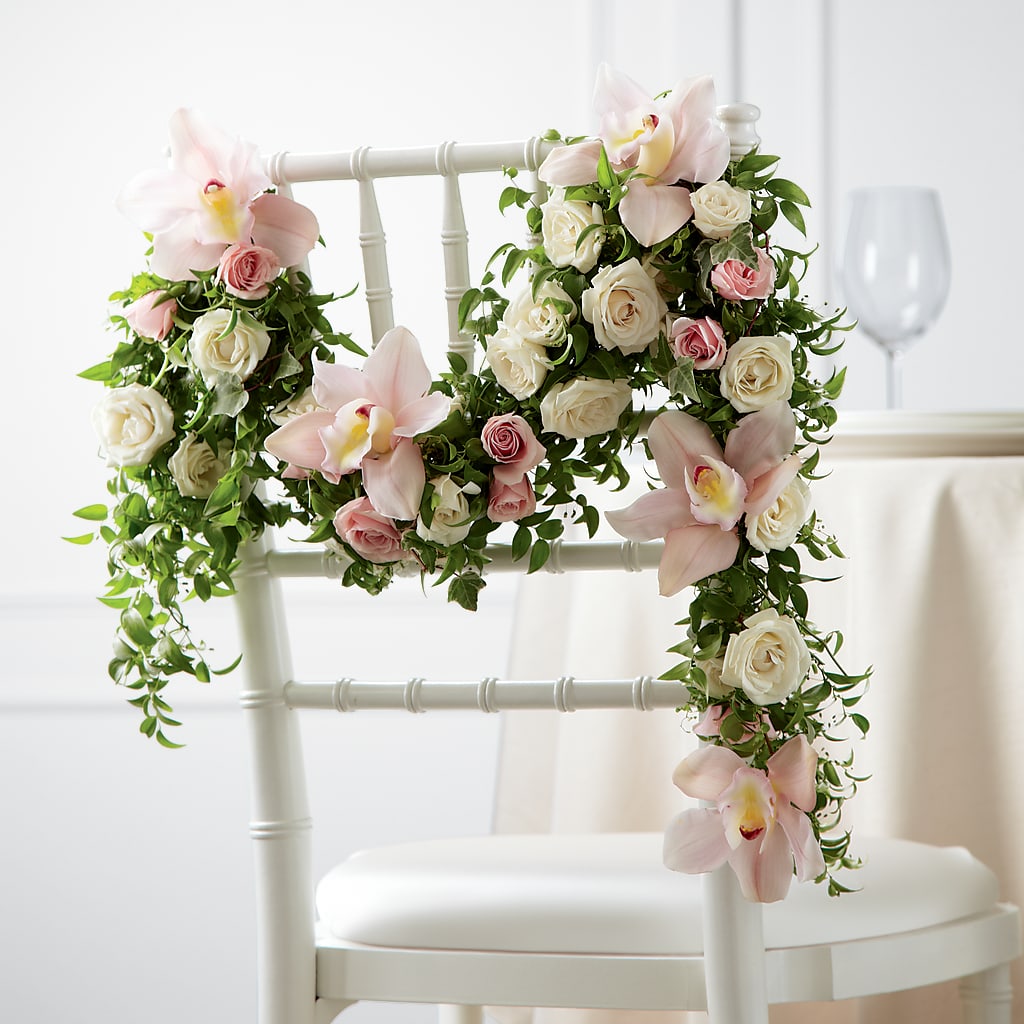 Orchid Rose Chair Décor – POTTING BENCH FLORIST & GIFTS, Fairhaven MA