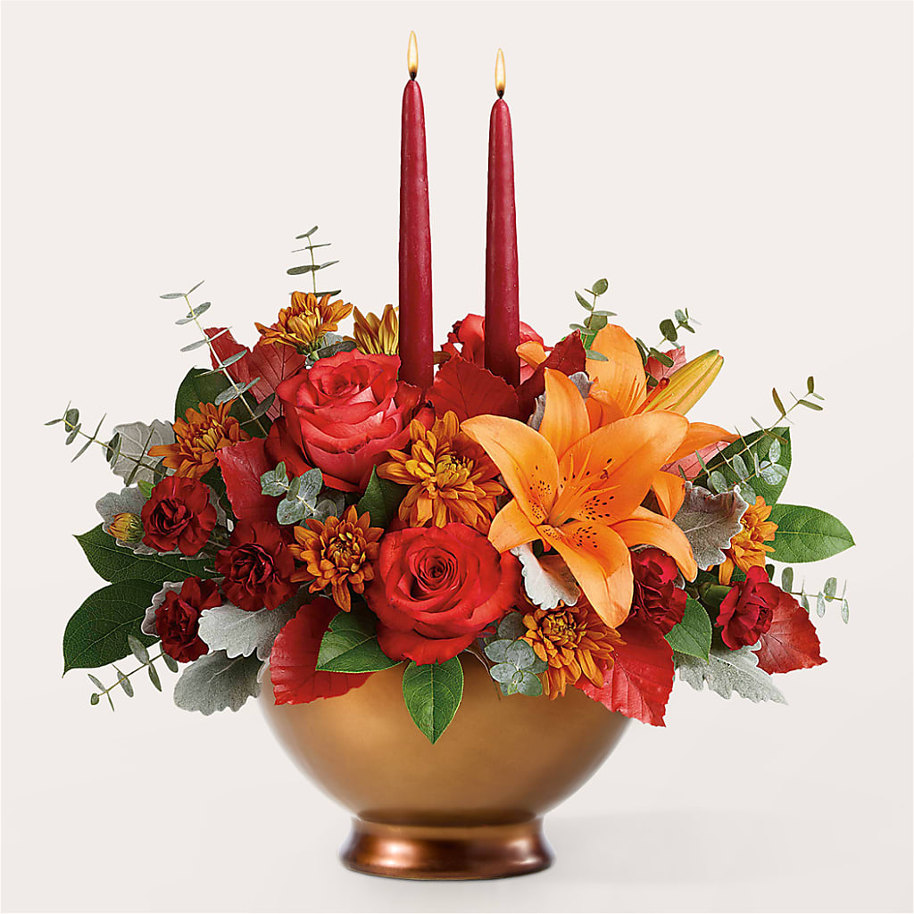 Fruits of Fall Centerpiece – POTTING BENCH FLORIST & GIFTS, Fairhaven MA