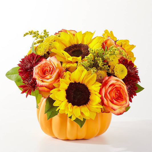 Golden Gourd Pumpkin Bouquet – POTTING BENCH FLORIST & GIFTS, Fairhaven MA