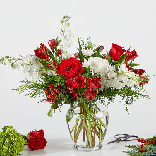Merry Moment Bouquet – A Florist Original – POTTING BENCH FLORIST & GIFTS, Fairhaven MA