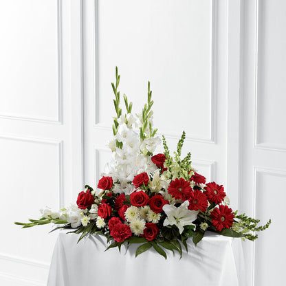 Crimson & White Arrangement – POTTING BENCH FLORIST & GIFTS, Fairhaven MA