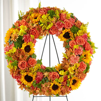 Autumnal Memories Wreath (Standard) – POTTING BENCH FLORIST & GIFTS, Fairhaven MA