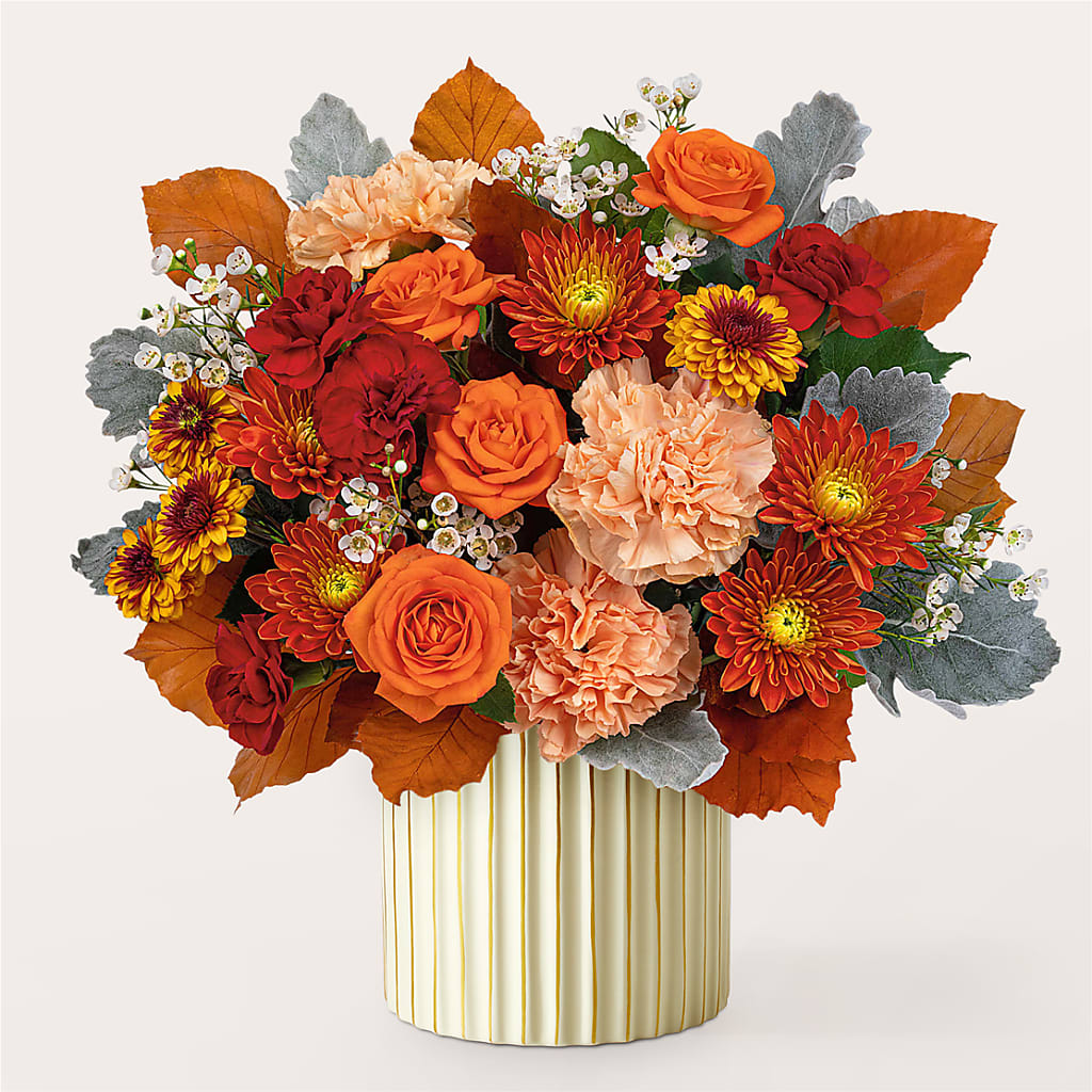 Merlot Bouquet with Ivory Vase – POTTING BENCH FLORIST & GIFTS, Fairhaven MA