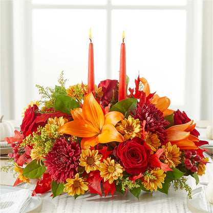 Autumn's Embrace Centerpiece – POTTING BENCH FLORIST & GIFTS, Fairhaven MA