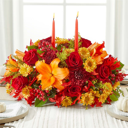Autumn's Embrace Centerpiece – POTTING BENCH FLORIST & GIFTS, Fairhaven MA