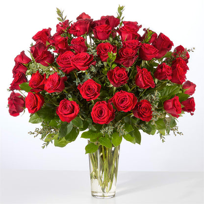 Forever Yours Fifty Stem Red Rose Bouquet – POTTING BENCH FLORIST & GIFTS, Fairhaven MA